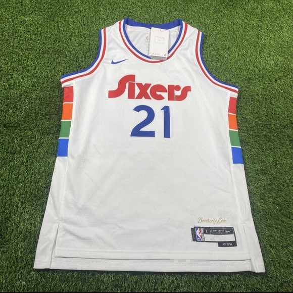 NEW Boy's Joel Embiid Philadelphia 76ers Jersey Size Large NBA/Nike